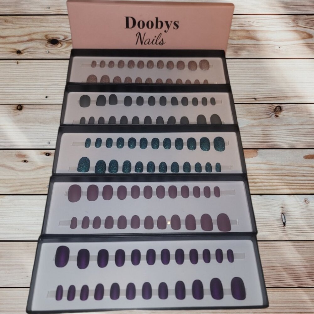 Lot of 5 Sets - DOOBY'S Handmade Gel Nails Press-on False Nails Short-Almond Sha